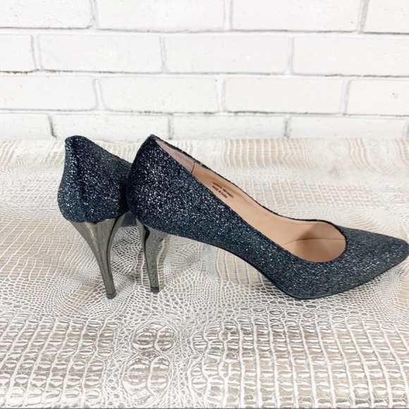 Lola Cruz Women’s Gunmetal Black Sparkle‎ Heels - Picture 3 of 7
